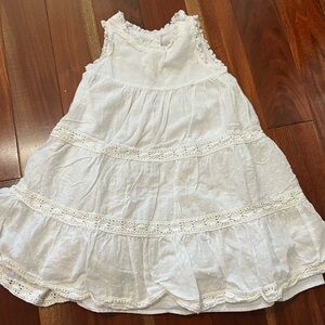 Laura Ashley White Lace-Trimmed Dress 2T